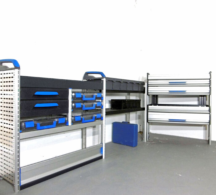 FES GmbH SORTIMO Regalsystem SR5 gebrauchte Fahrzeugeinrichtung Regal T6 Custom Trafic Werksatt Transporter Berlin T- Boxx Koffer