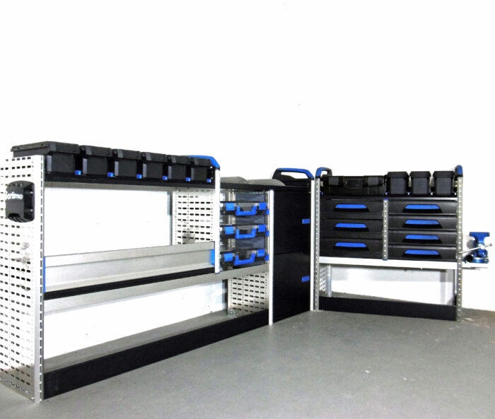 FES GmbH SORTIMO Regalsystem gebrauchte Fahrzeugeinrichtung Regal T6 Custom Trafic Vito Schraubstock Berlin T- Boxx Koffer