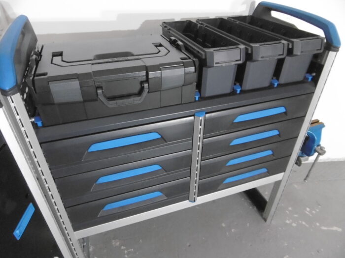FES GmbH SORTIMO gebrauchte Fahrzeugeinrichtung Van Regal T6 Custom Trafic Vito Regalsystem Schraubstock VW Transporter Berlin – Bild 7